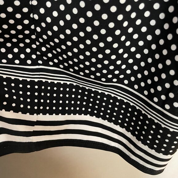 Max Studio Dress Polka Dot Black White Fit and Flare Sleeveless Sz Small A-Line - Picture 12 of 13